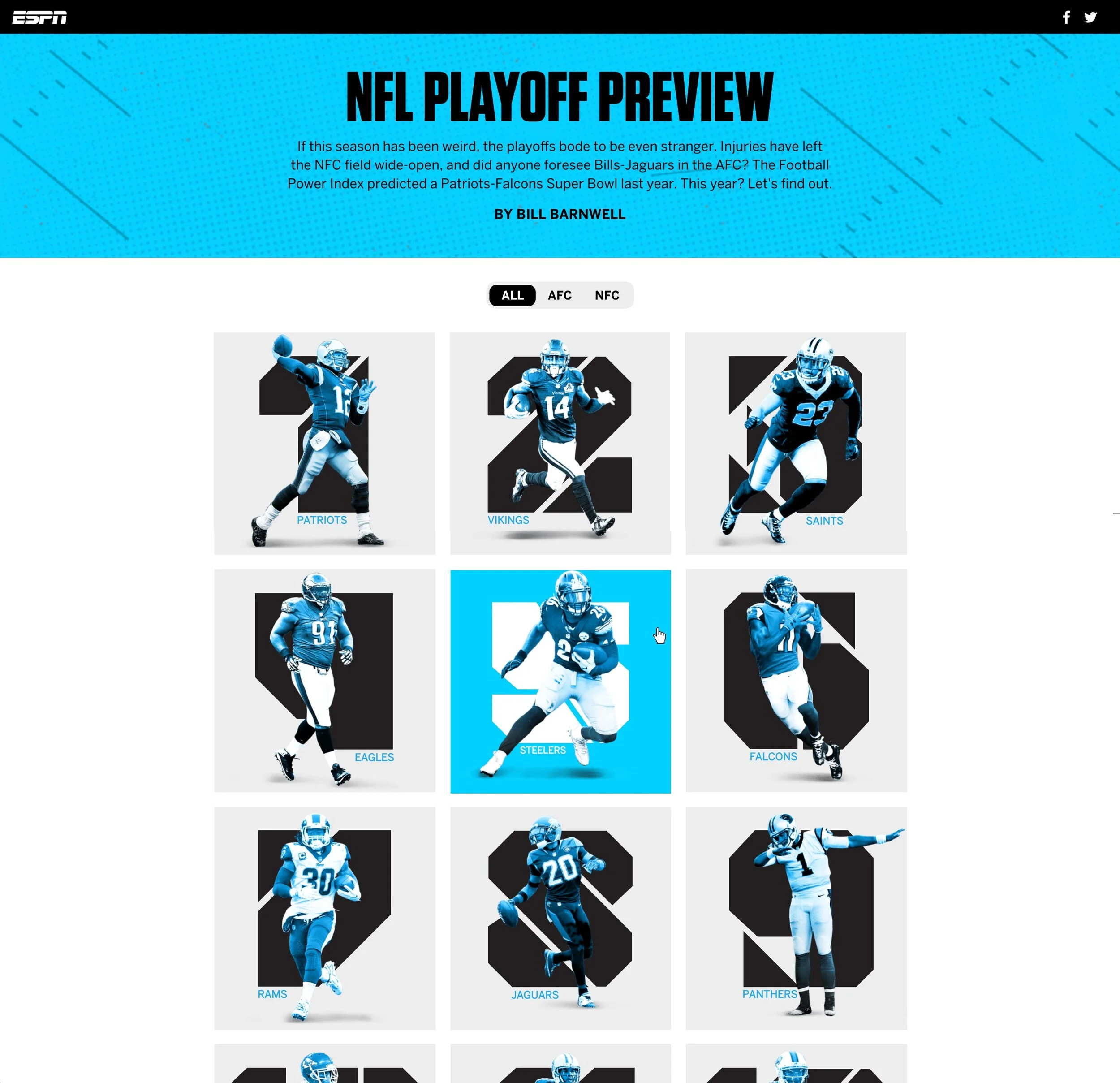 NFL Playoff Preview — desktop layout