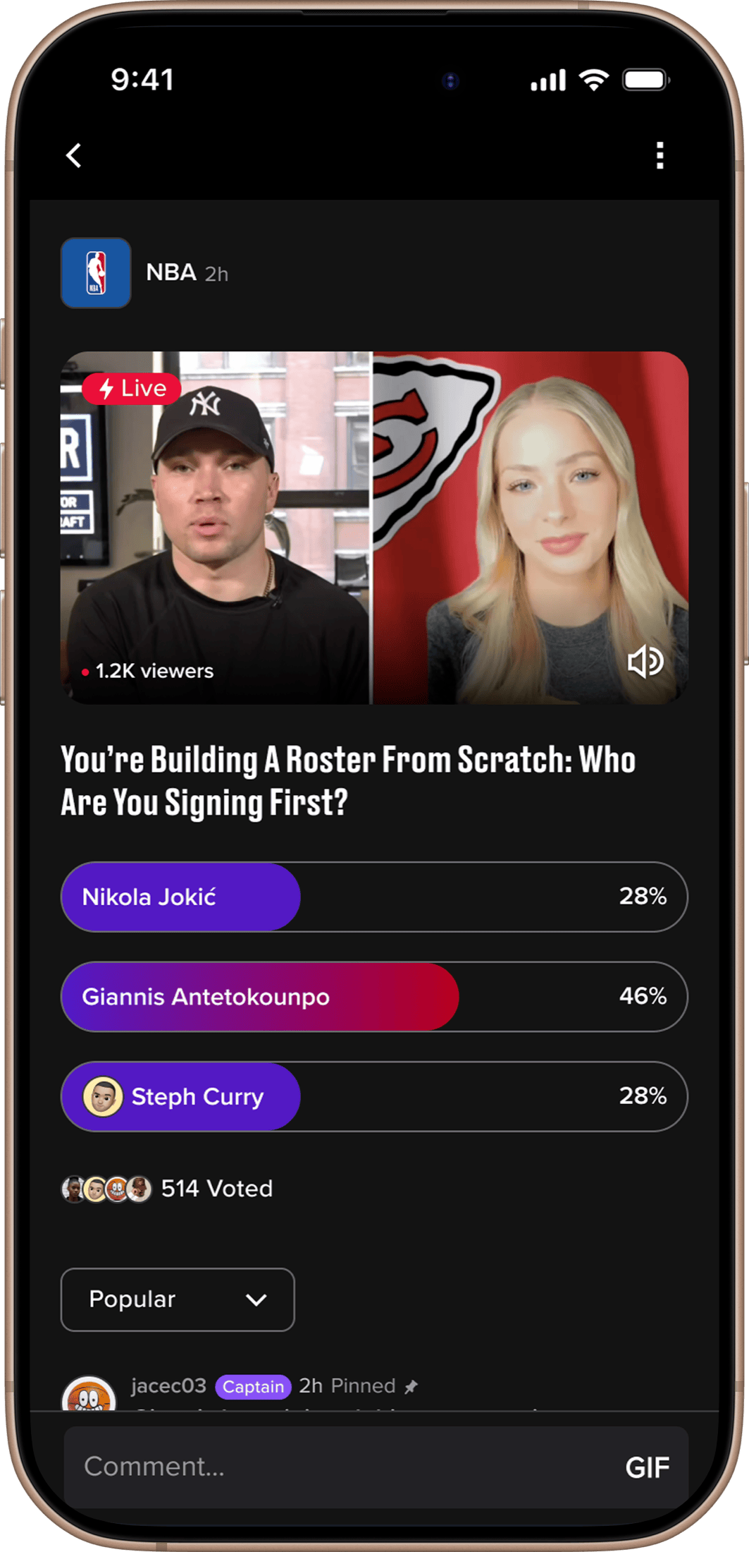 Stadium component on iPhone — screen 3