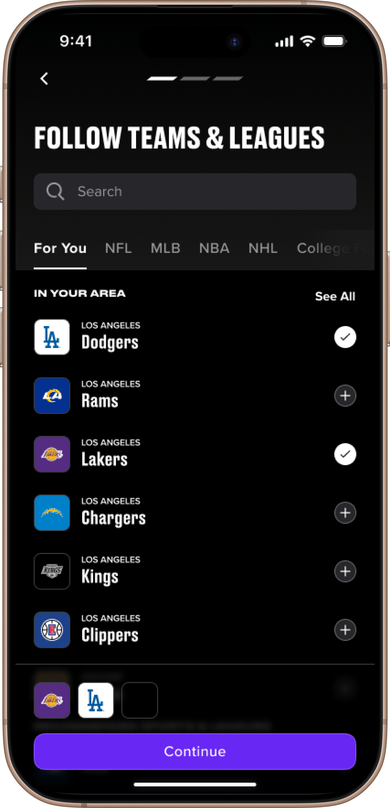 The Onboarding app home screen
