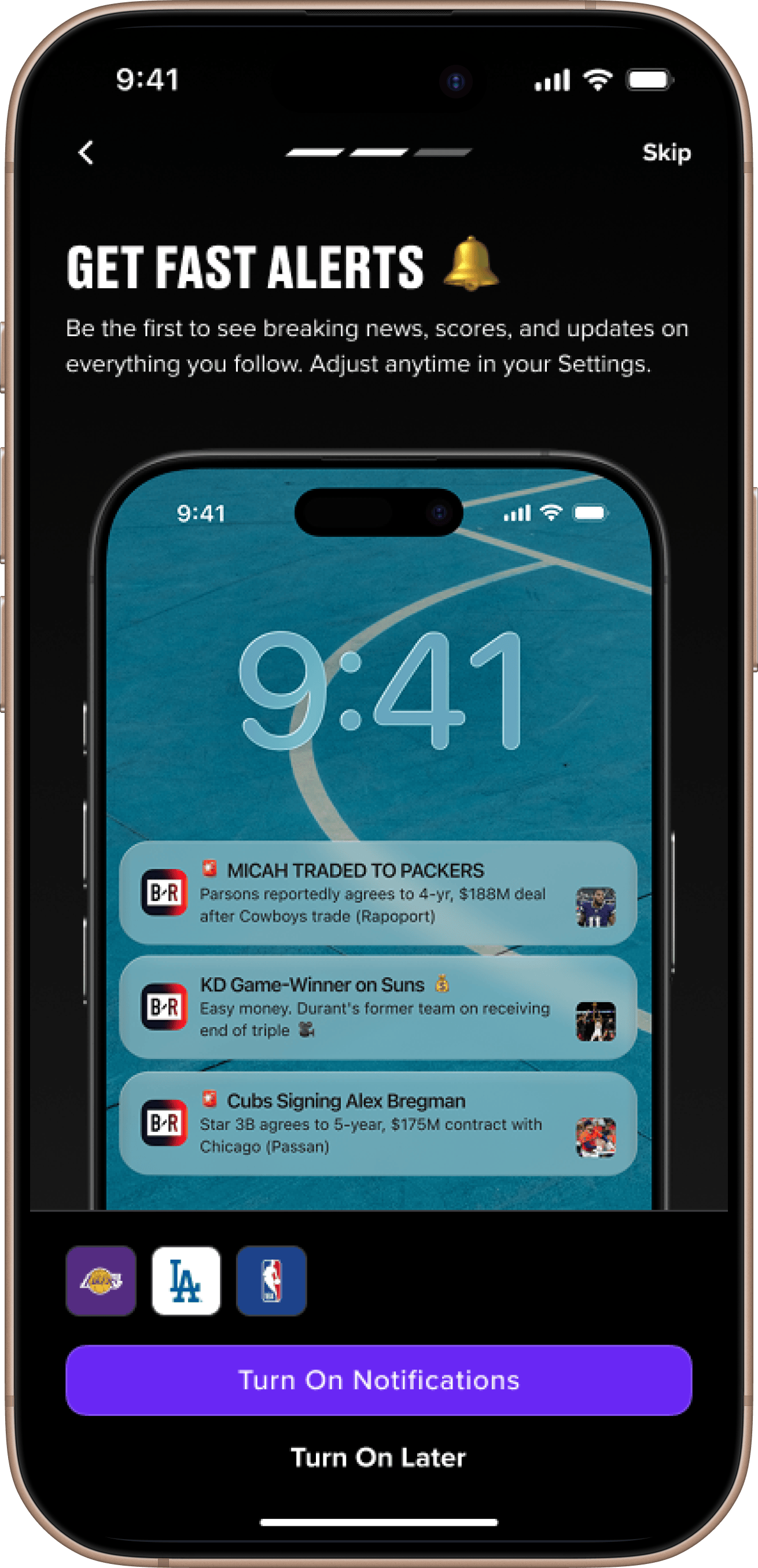 Granular alert controls previewed on a lock screen